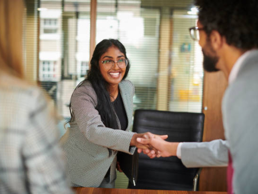 young graduate keen to impress at her first interview